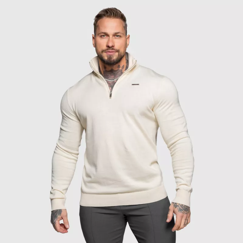 Pulover cu fermoar Iron Aesthetics Tomas, bej-8