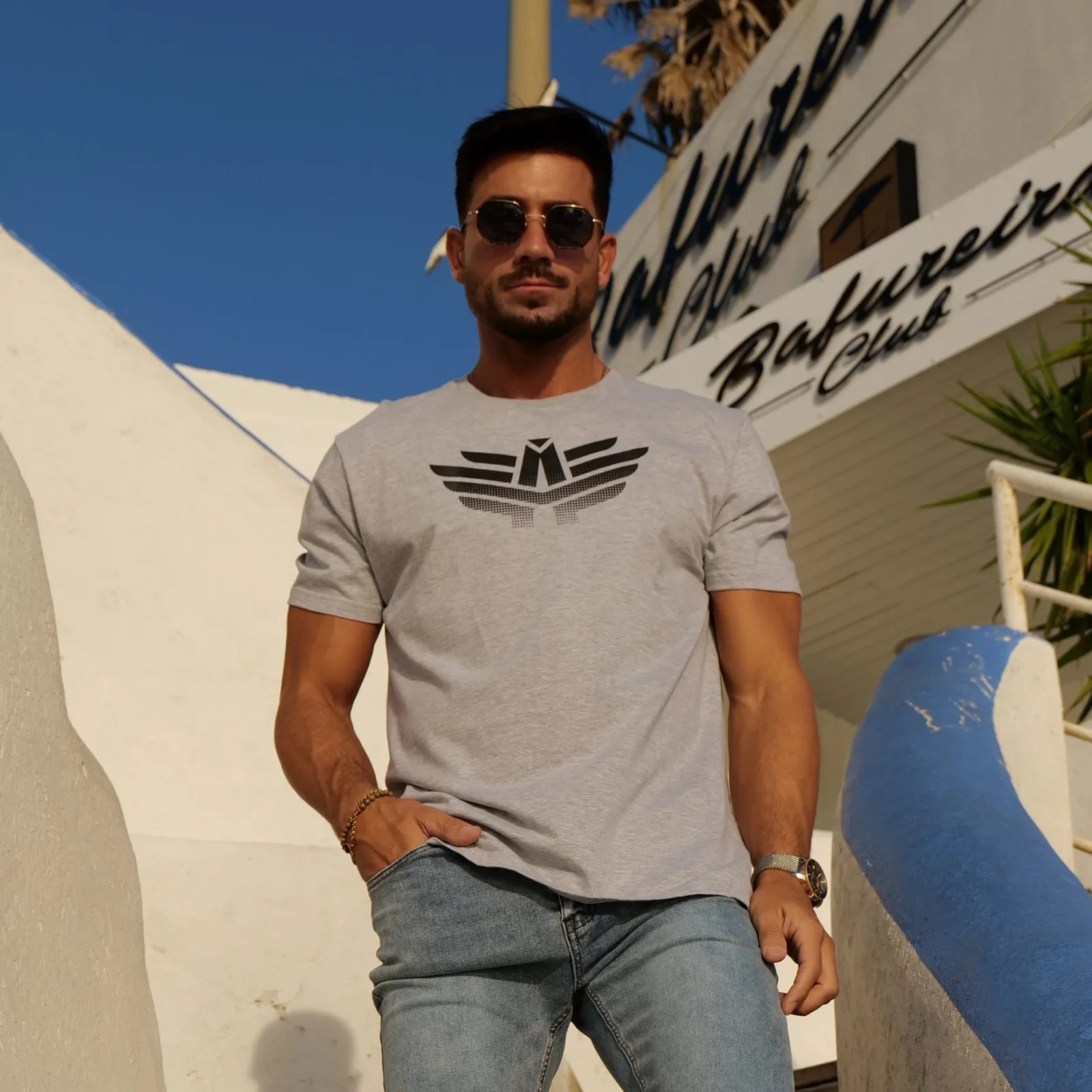 Tricou sport bărbați Iron Aesthetics Break, gri-1