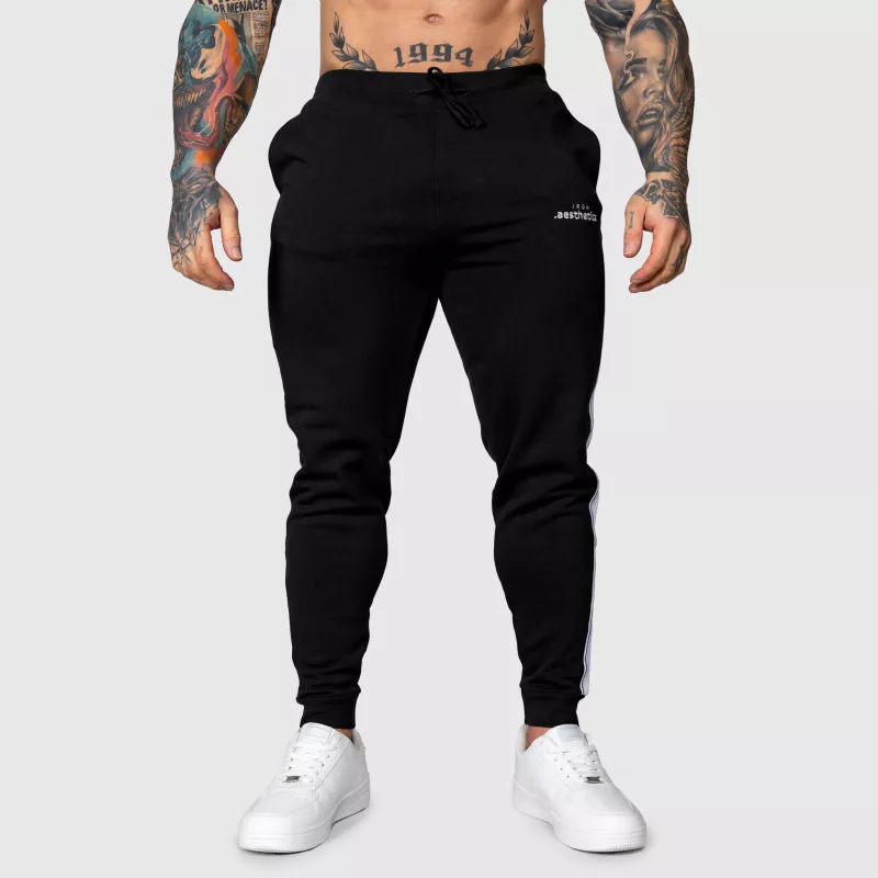 Pantaloni de trening Jogger Iron Aesthetics Strips, negri-2