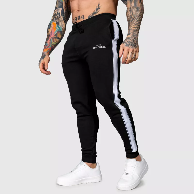 Pantaloni de trening Jogger Iron Aesthetics Strips, negri-1