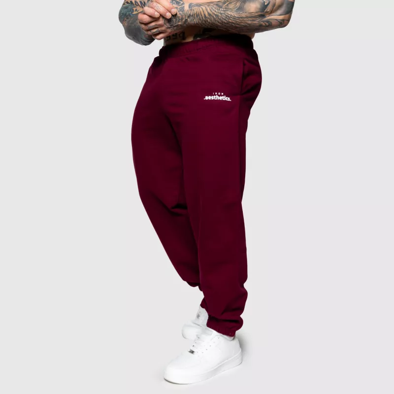 Pantaloni de trening Oversized Iron Aesthetics Relaxed, vișinii-5