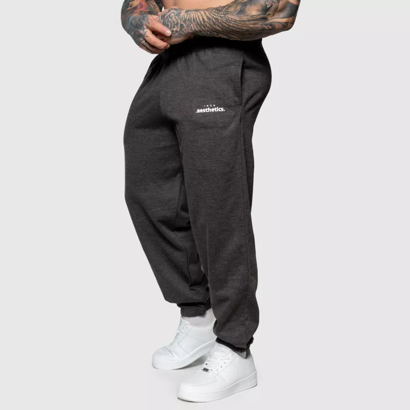 Pantaloni de trening Oversized Iron Aesthetics Relaxed, gri charcoal-4