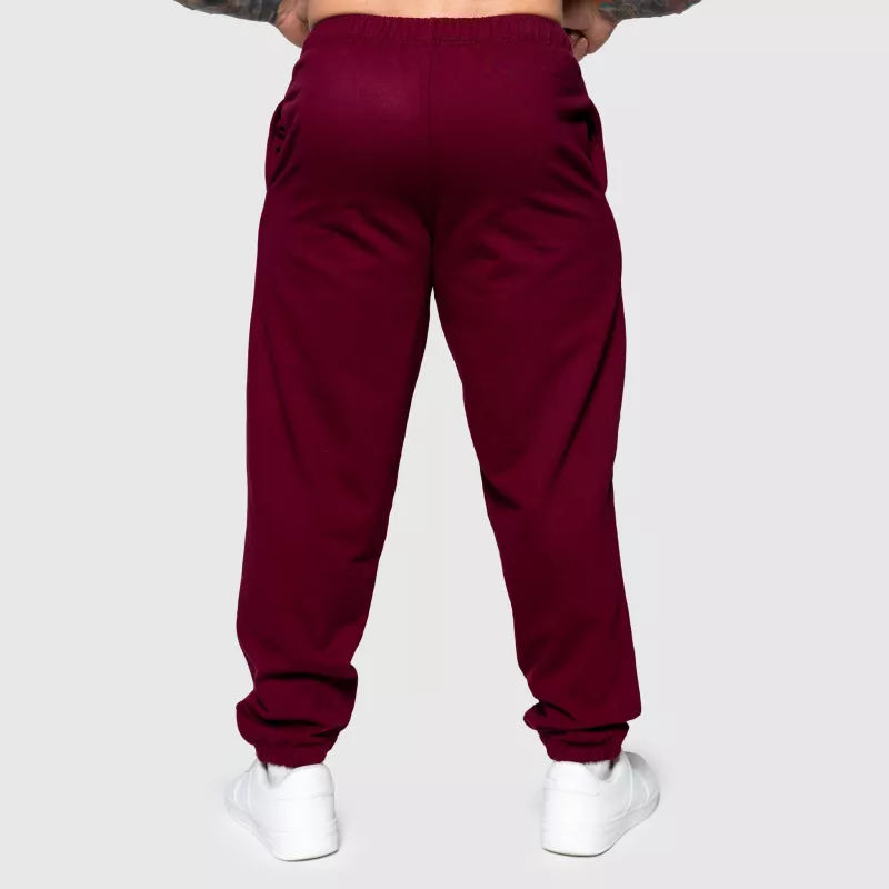 Pantaloni de trening Oversized Iron Aesthetics Relaxed, vișinii-3