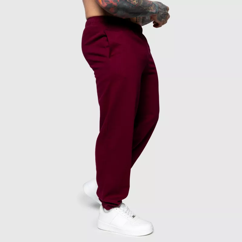 Pantaloni de trening Oversized Iron Aesthetics Relaxed, vișinii-6