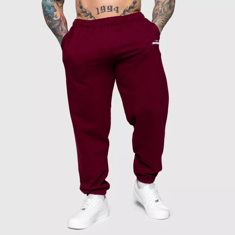 Pantaloni de trening Oversized Iron Aesthetics Relaxed, vișinii-7