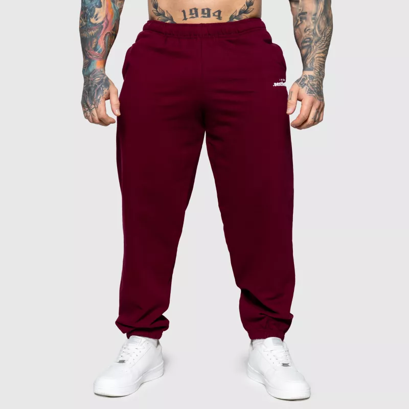 Pantaloni de trening Oversized Iron Aesthetics Relaxed, vișinii-1