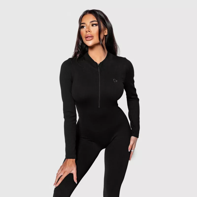 Șalopetă cu nervuri femei Iron Aesthetics Rib Lady, neagră-3
