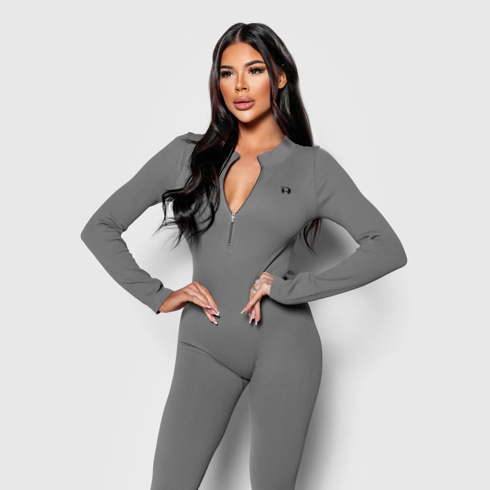Șalopetă cu nervuri damă Iron Aesthetics Rib Lady, gri-1