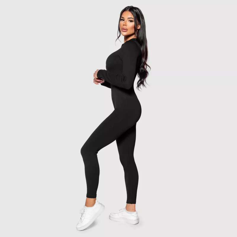 Șalopetă cu nervuri femei Iron Aesthetics Rib Lady, neagră-6