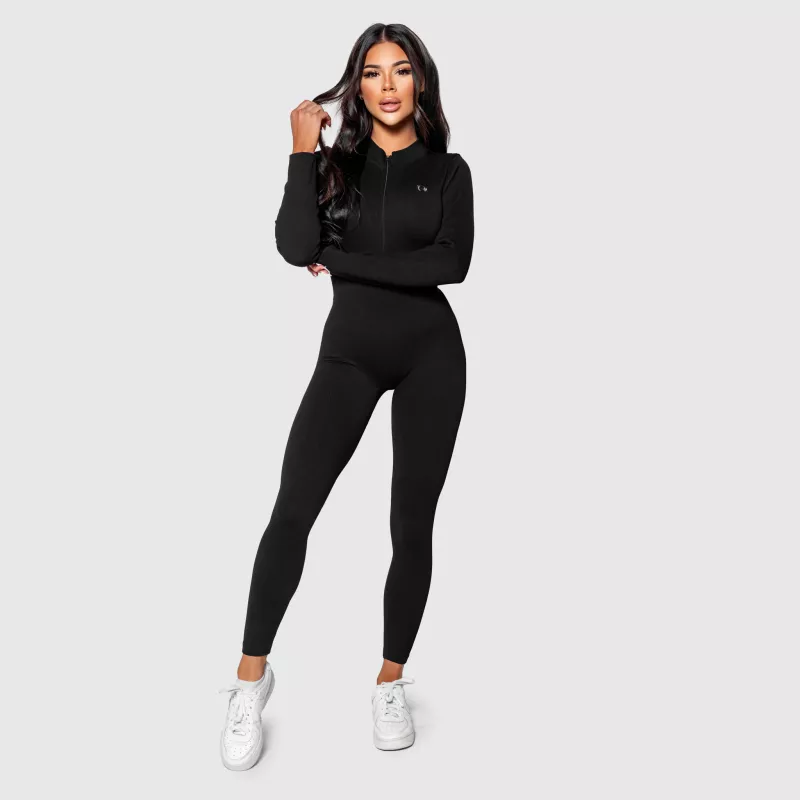Șalopetă cu nervuri femei Iron Aesthetics Rib Lady, neagră-4