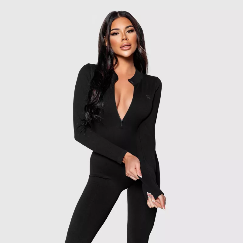 Șalopetă cu nervuri femei Iron Aesthetics Rib Lady, neagră-7