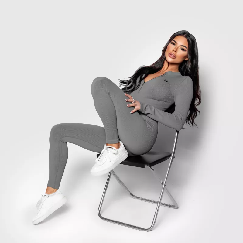 Șalopetă cu nervuri damă Iron Aesthetics Rib Lady, gri-6