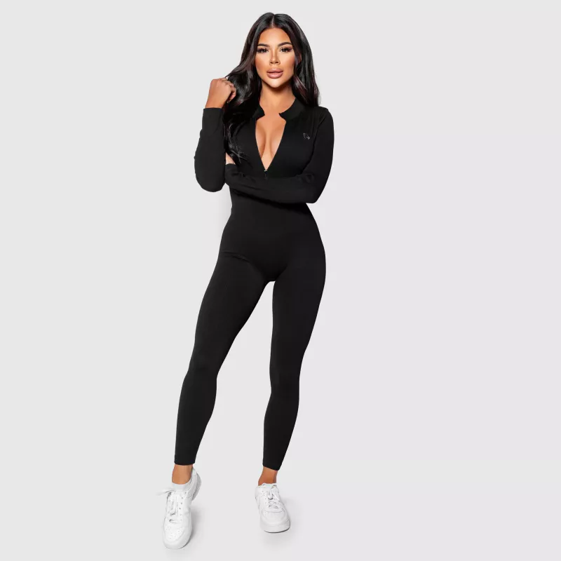 Șalopetă cu nervuri femei Iron Aesthetics Rib Lady, neagră-2