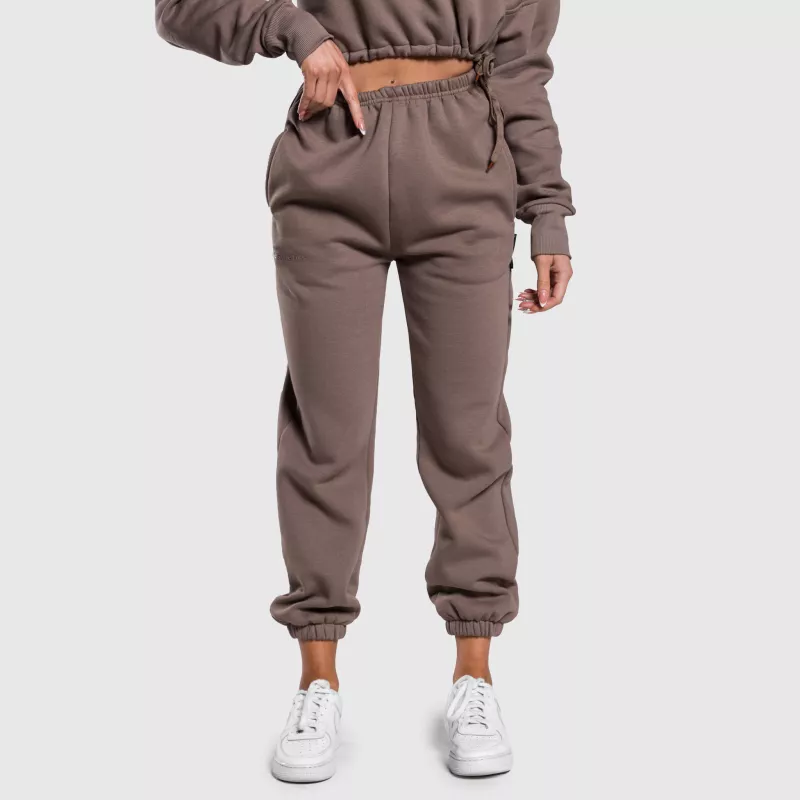 Pantaloni de trening oversized damă Iron Aesthetics Simone, maro-3
