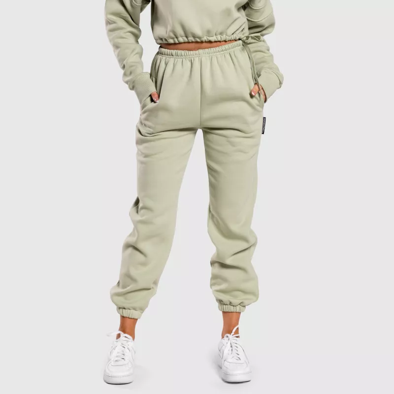 Pantaloni de trening oversized damă Iron Aesthetics Simone, verzi-2