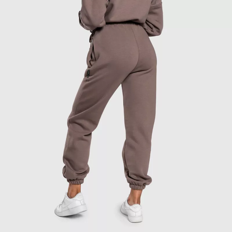 Pantaloni de trening oversized damă Iron Aesthetics Simone, maro-5