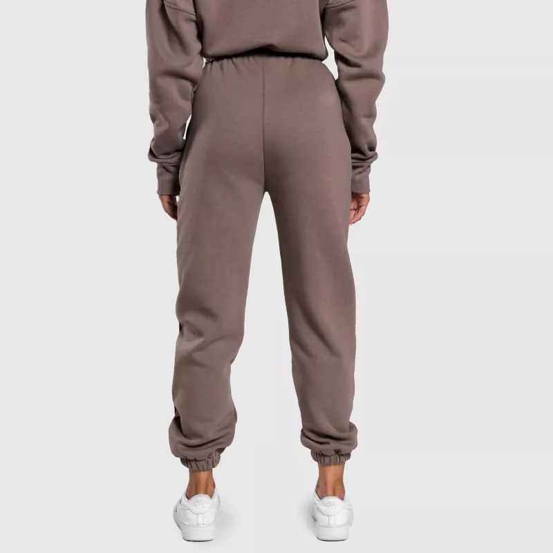 Pantaloni de trening oversized damă Iron Aesthetics Simone, maro-4
