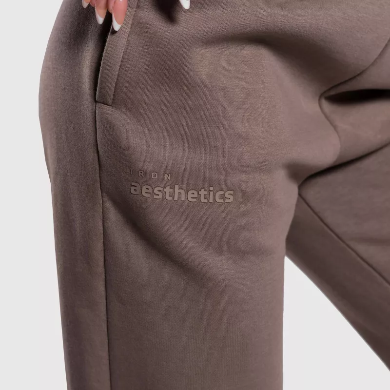 Pantaloni de trening oversized damă Iron Aesthetics Simone, maro-7