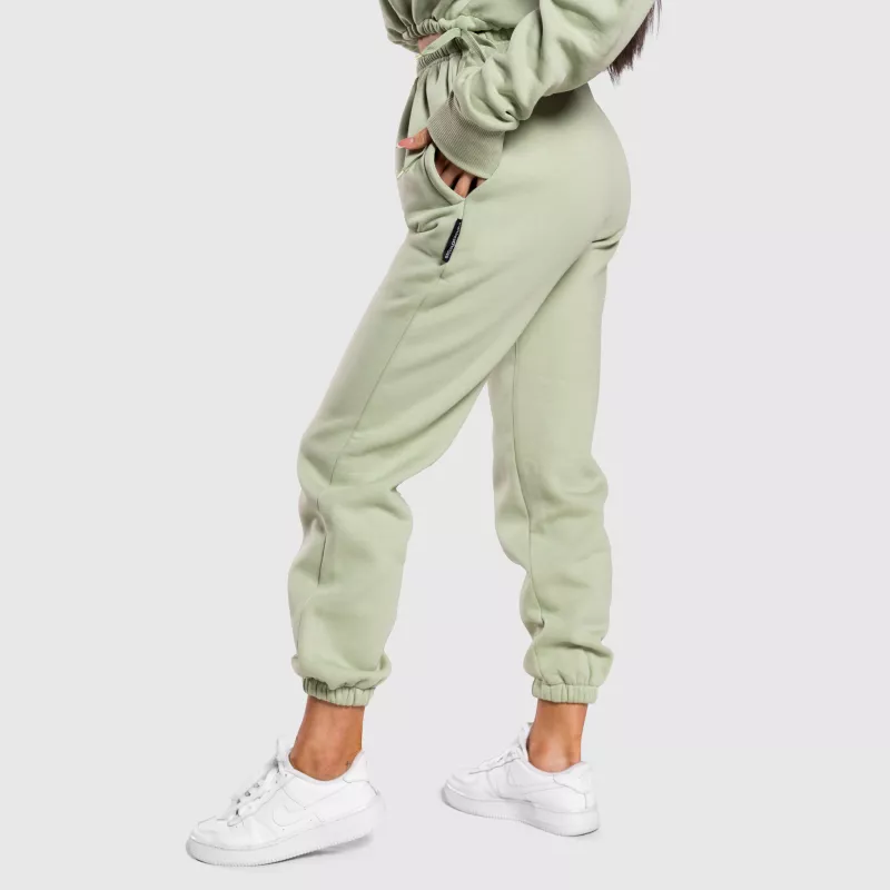 Pantaloni de trening oversized damă Iron Aesthetics Simone, verzi-3