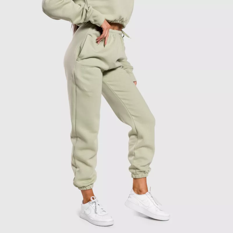 Pantaloni de trening oversized damă Iron Aesthetics Simone, verzi-1