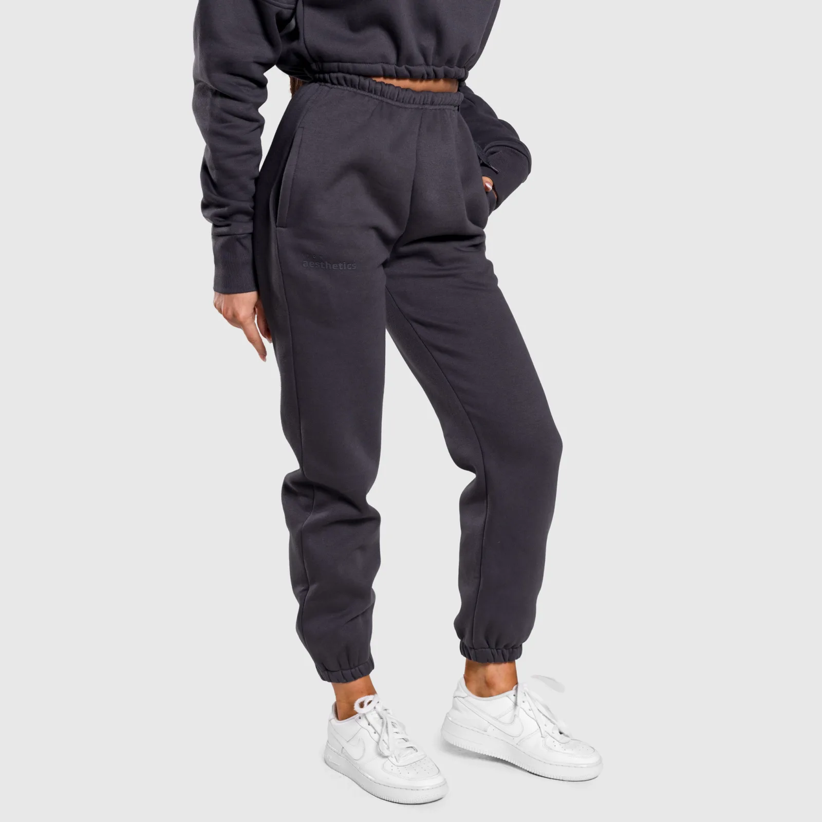 Pantaloni de trening oversized damă Iron Aesthetics Simone, gri-1
