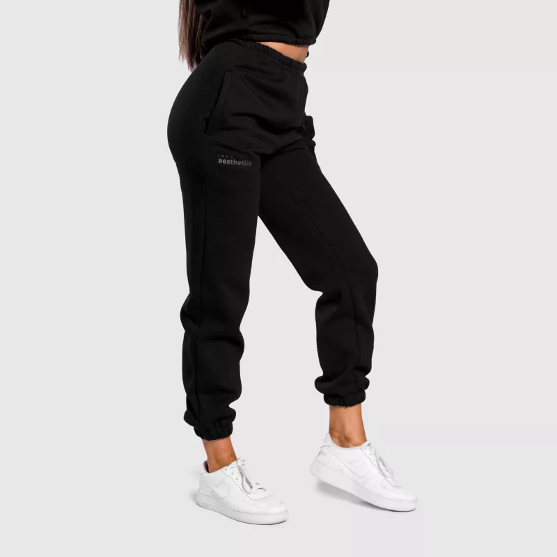 Pantaloni de trening oversized damă Iron Aesthetics Simone, negri-1