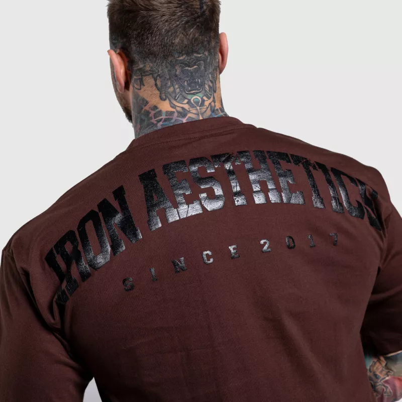 Tricou oversize Iron Aesthetics College, maro-5