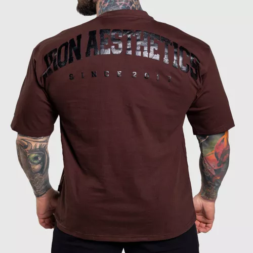 Tricou oversize Iron Aesthetics College, maro