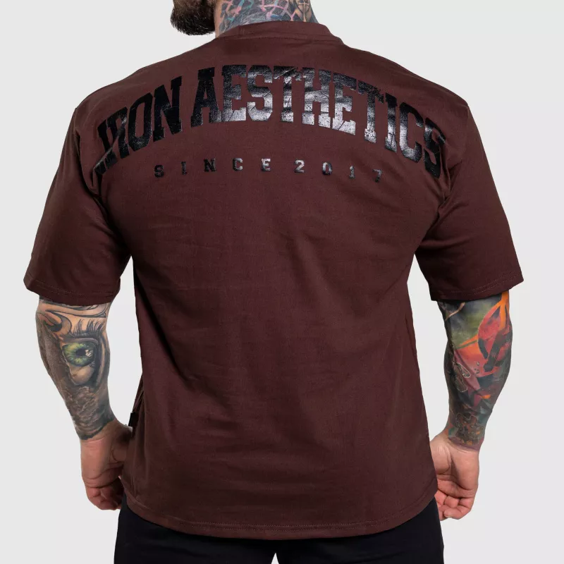 Tricou oversize Iron Aesthetics College, maro-1