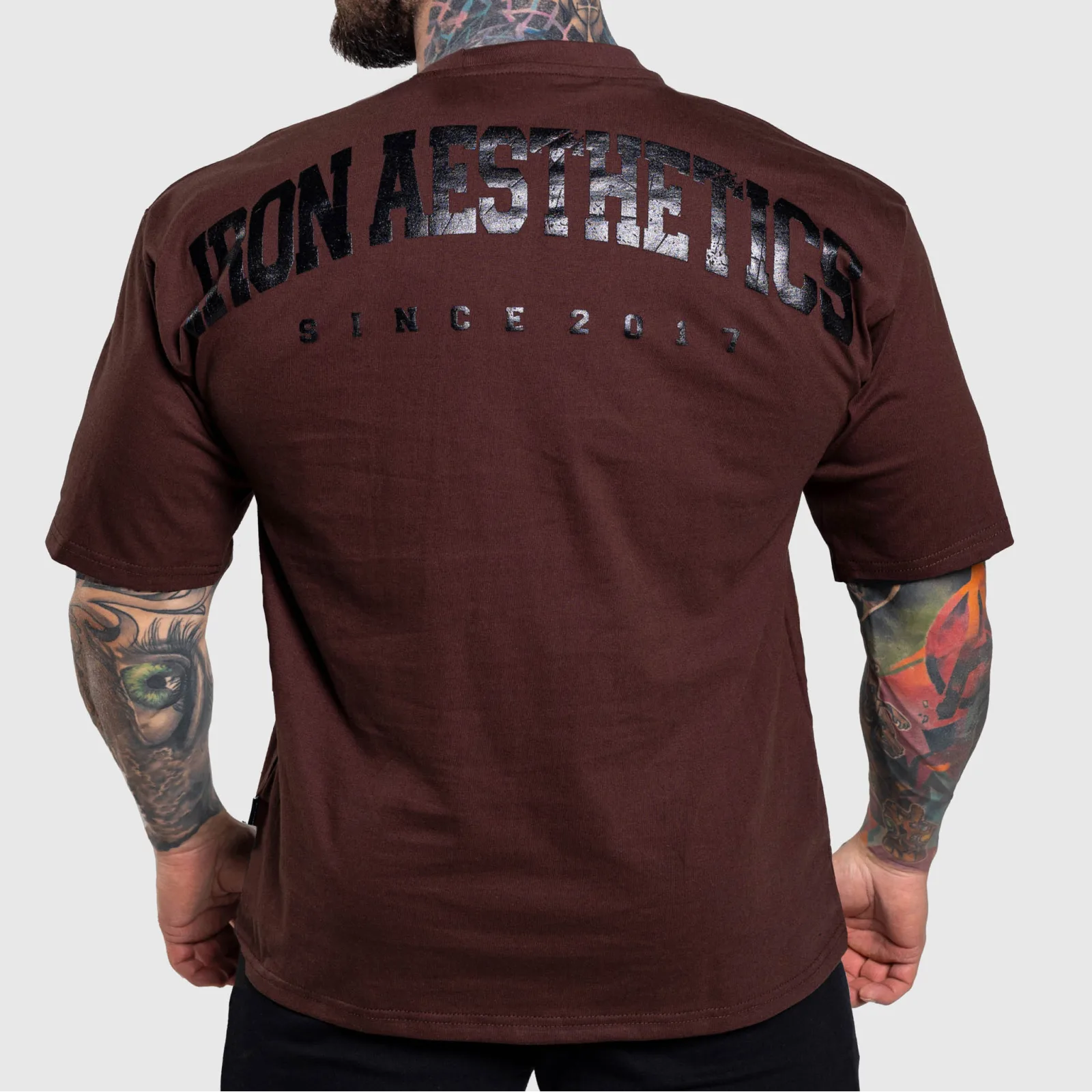 Tricou oversize Iron Aesthetics College, maro-1