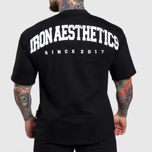 Tricou Oversize Iron Aesthetics College, negru