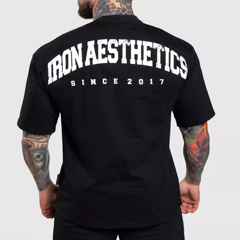 Tricou Oversize Iron Aesthetics College, negru-1