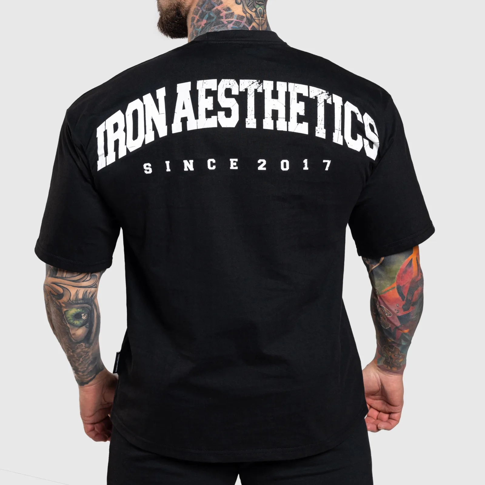 Tricou Oversize Iron Aesthetics College, negru-1