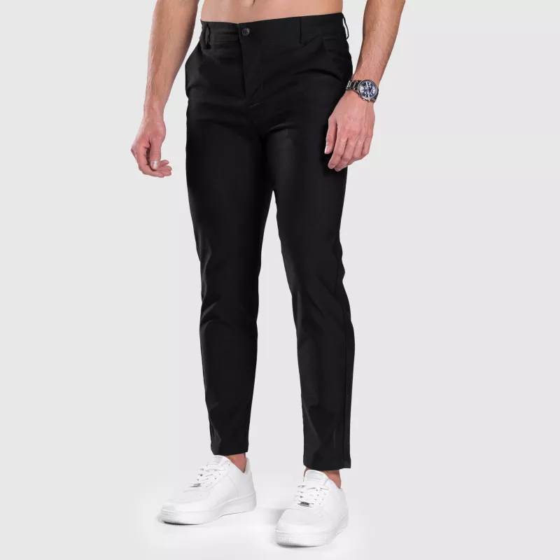 Pantaloni stretch Iron Aesthetics Classy, negri-6
