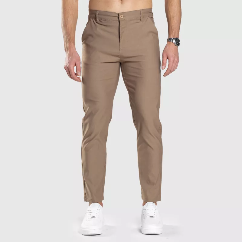 Pantaloni stretch Iron Aesthetics Classy, maro-4