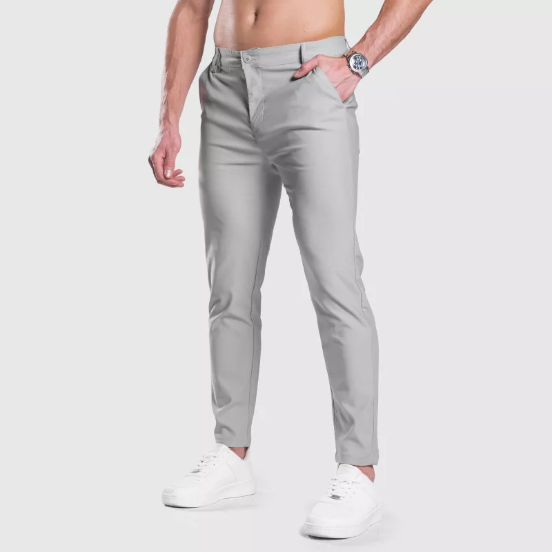 Pantaloni stretch Iron Aesthetics Classy, gri-3