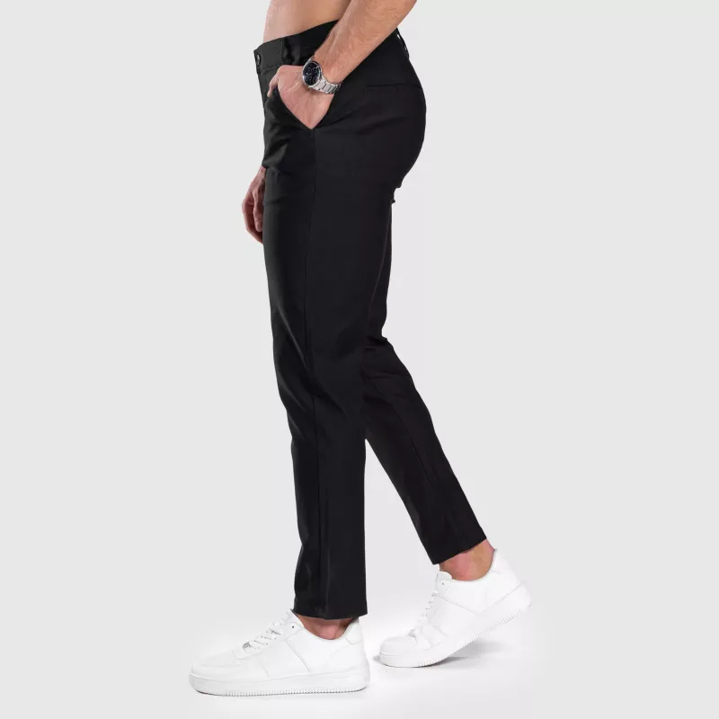 Pantaloni stretch Iron Aesthetics Classy, negri-4