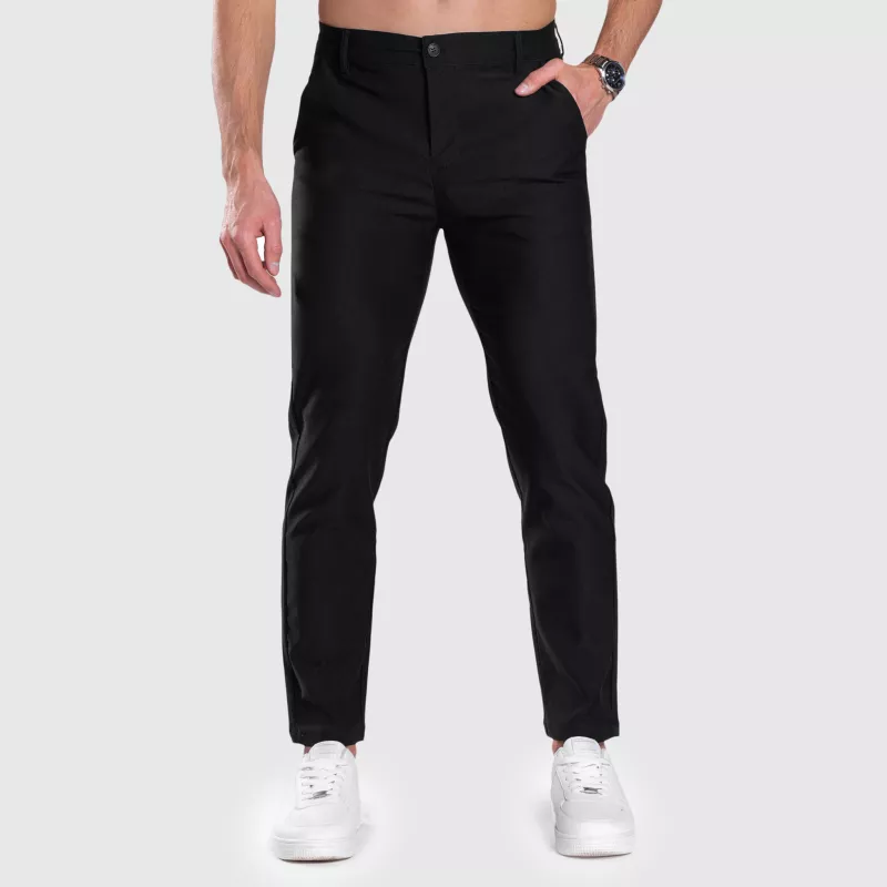Pantaloni stretch Iron Aesthetics Classy, negri-1