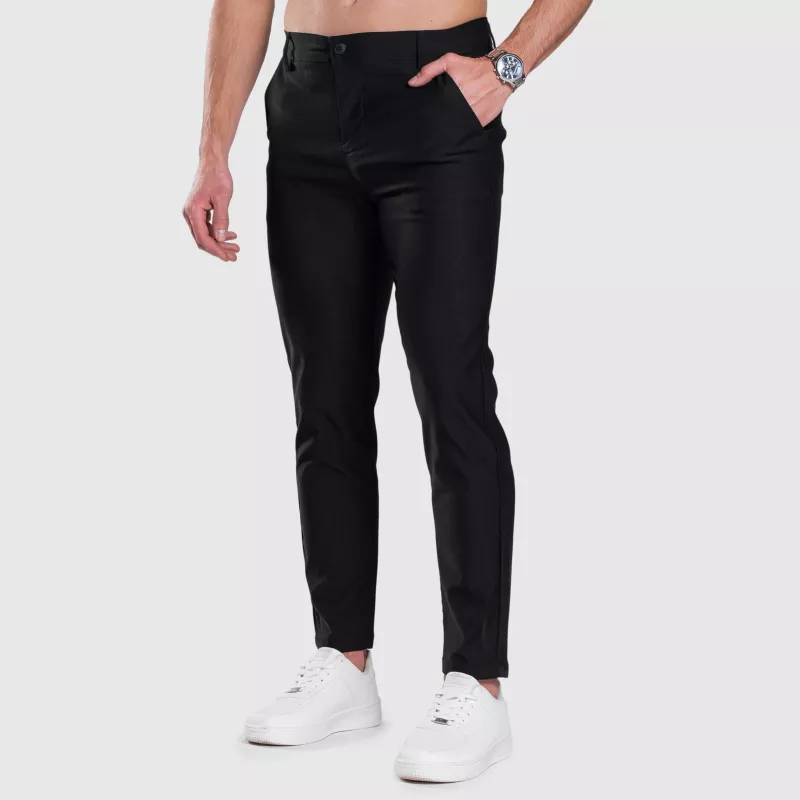 Pantaloni stretch Iron Aesthetics Classy, negri-3