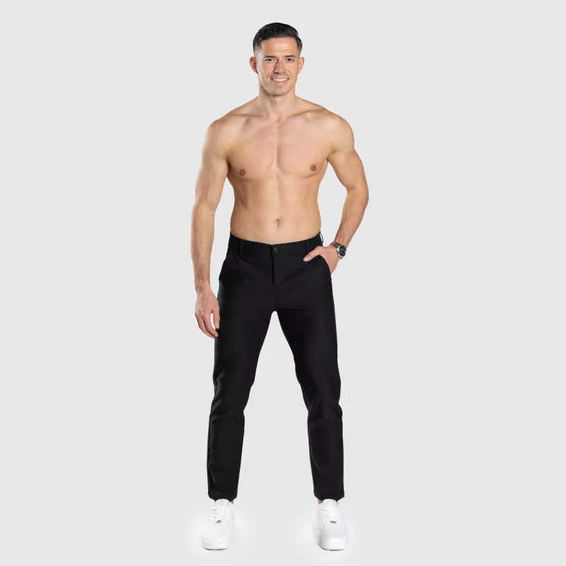 Pantaloni stretch Iron Aesthetics Classy, negri-10