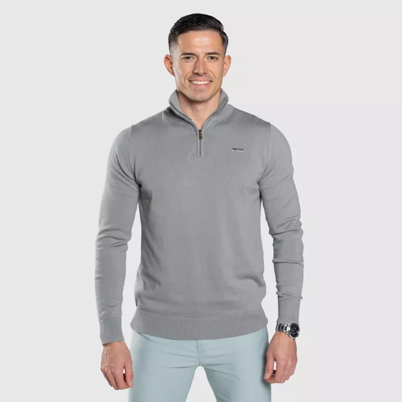 Pulover cu fermoar Iron Aesthetics Tomas, gri-2