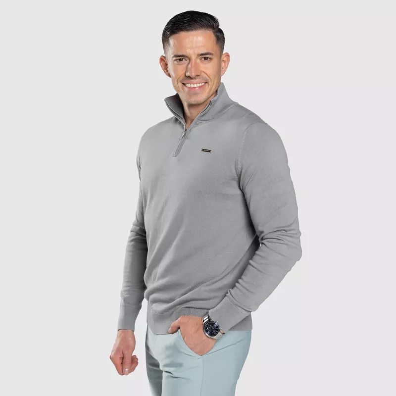 Pulover cu fermoar Iron Aesthetics Tomas, gri-3