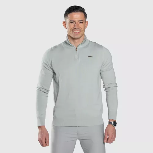 Pulover cu fermoar Tomas, verde sage