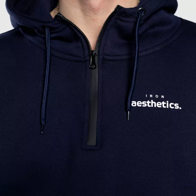 Hanorac oversize cu fermoar Iron Aesthetics Loaded, navy-8