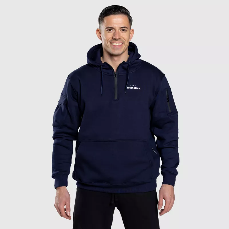 Hanorac oversize cu fermoar Iron Aesthetics Loaded, navy-5