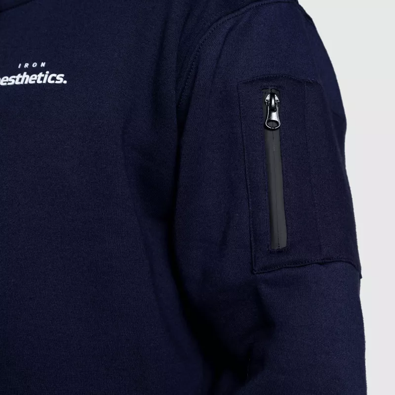 Hanorac oversize cu fermoar Iron Aesthetics Loaded, navy-7