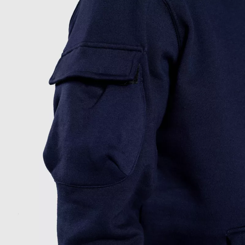 Hanorac oversize cu fermoar Iron Aesthetics Loaded, navy-9