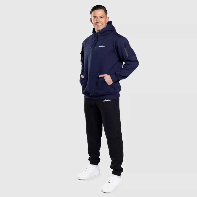 Hanorac oversize cu fermoar Iron Aesthetics Loaded, navy-6