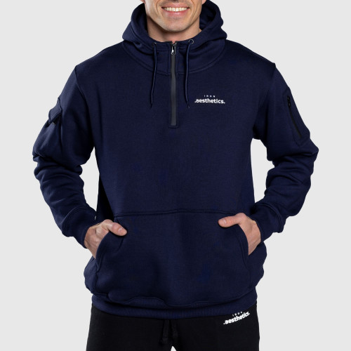 Hanorac oversize cu fermoar Iron Aesthetics Loaded, navy