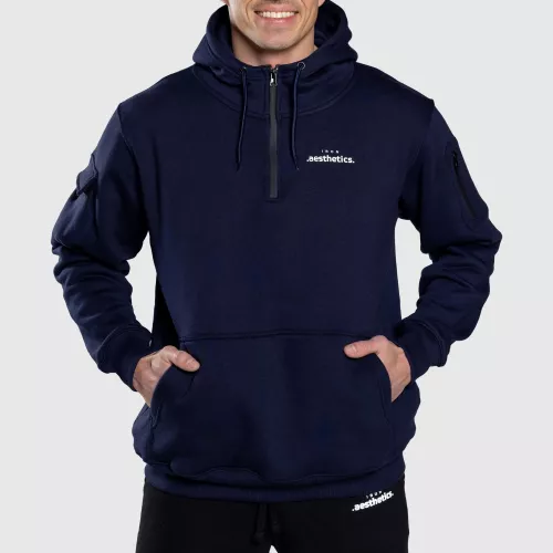 Hanorac oversize cu fermoar Iron Aesthetics Loaded, navy